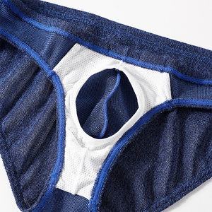 Caleçons pour hommes en polyester et élasthanne, respirants, tricotés, écologiques, à séchage rapide, <span class=keywords><strong>taille</strong></span> basse, multicolores, avec grande poche bombée, vente en gros, prêts à expédier - Product Image 4