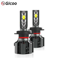 GICOO 12V Nouveau phare LED pour voiture 9005 Feux antibrouillard 6000k 60W 8000 Lumens Tout-en-un Mini format