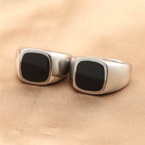 Men's <b>Titanium</b> Steel Resin Ring Geometric Bezel Setting Casual Jewelry 280697 - Product Image 3