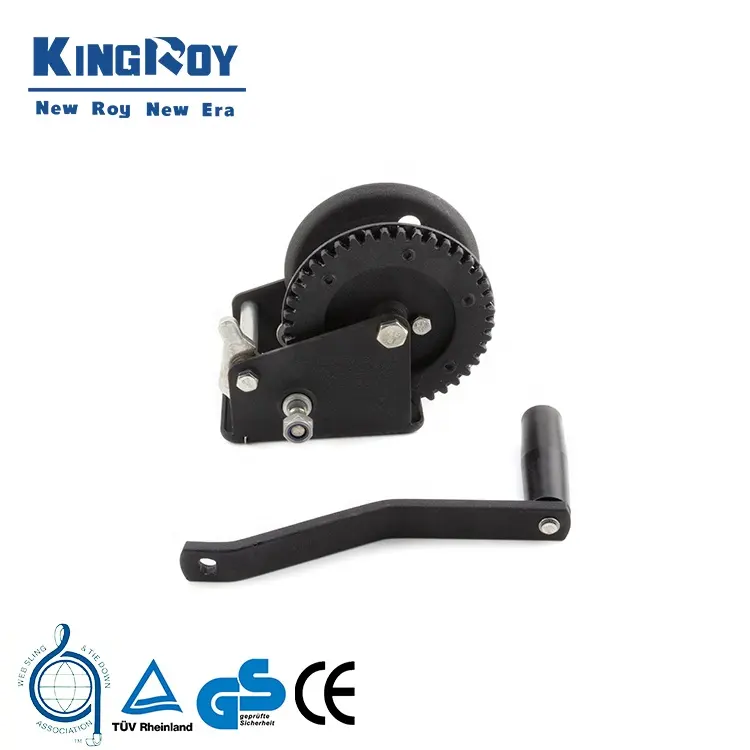 KingRoy Handwinde 1.500lbs schwarze spezielle Pulverbeschichtung Handboot-Auflieger Winde Abschleppwinde