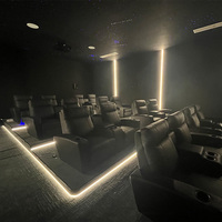 Ensemble canapé inclinable pour cinéma maison moderne simple à un siège en cuir véritable réglable électrique extensible chambres en bois