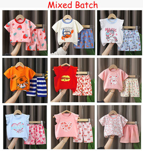 Profit King Conjuntos de camiseta y pantalones cortos de algodón para niños, trajes de verano con estampado de dibujos animados para niños y niñas de 0 a 12 años - Product Image 4