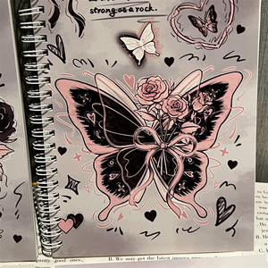 Cuaderno Espiral A5 Estilo Mariposa Rosa Ballet, Cuaderno de Regalo Grande para Estudiantes - Product Image 3
