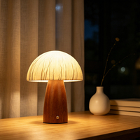 Lampe de nuit en forme de champignon Wabi Sabi minimaliste japonaise, lampe tactile LED en bois, solution d'éclairage décorative moderne