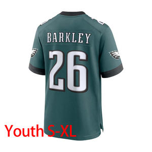 Nuova Collezione 2025 Maglia da Football Americana di Alta Qualità con Cuciture 1 Jalen Hurts 33 Cooper DeJean 26 Saquon Barkley per Giovani - Product Image 4