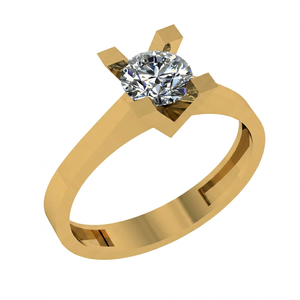 Anillo de Compromiso Solitario de Oro de 10k Hecho a Mano, Directo de Fábrica, con Diamante Cultivado en Laboratorio VVS1 para Mujer - Product Image 1