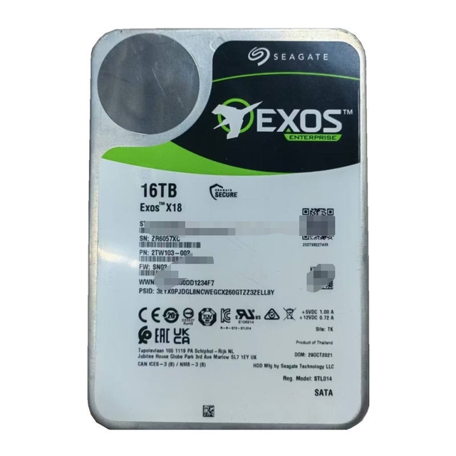 16TB 7200RPM SATA 6Gb/s 3.5 Inch Recertified Enterprise Hard Drive ST16000NM000J for Storage Server Data Center
