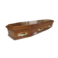 Ataúd de Madera de Alta Calidad Estilo Europeo, Elegante Féretro de Madera