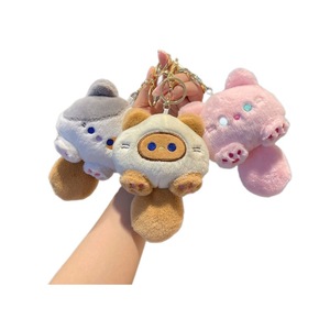 Nuevos llaveros de dibujos animados de Color Rosa lindo gatito gato personalizado Mini juguete de peluche almohada llavero - Product Image 1