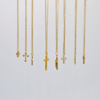 Collier croix miroir en acier inoxydable hommes et femmes couple paire de chaîne de clavicule pendentif hip-hop simple