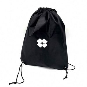 Sac à cordon en polyester réutilisable avec logo personnalisé, vente directe d'usine, pour la salle de sport - Product Image 2
