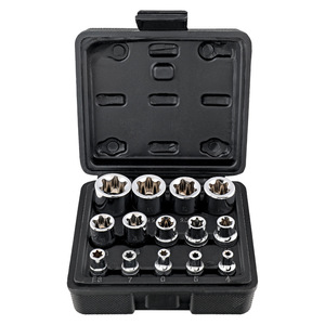 E Type Socket Set 1/2 In Chrome Vanadium Steel Spline Impact Socket Tool Case Auto Repair - Product Image 1