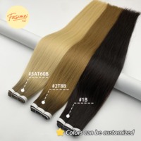 Bande Invisible Trame Extensions de Cheveux 100% Russe Cuticule Remy Cheveux Humains Sans Soudure Indétectable Trames Nouveau Design Genius Bande Trame