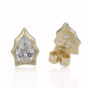 ต่างหูเพชรทองคำ 9K สีเหลือง รุ่น MSE-873 ของ Messi Jewelry สำหรับผู้หญิง - Product Image 1