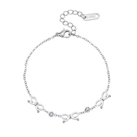 Bracelet Cœur Gravable Double Chaîne Serpent en Acier Inoxydable 304 Doré avec Mini Breloques Cœur Solides