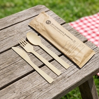 Ensembles de vaisselle jetables biodégradables écologiques en bambou, couteau à fruits, fourchette et cuillère de 140 mm pour mariages, fêtes, pique-niques, hôtels