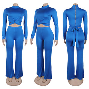 Moda autunno nuovo Set di pantaloni due pezzi <span class=keywords><strong>aderente</strong></span> da <span class=keywords><strong>donna</strong></span> abito Casual Sexy taglie forti Set 2 pezzi da <span class=keywords><strong>donna</strong></span> - Product Image 2