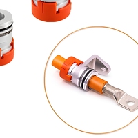 Connecteur de traversée de paroi pour armoire de stockage d'énergie EV, avec contact en cuivre JAR, fiche en laiton, boîtier en aluminium, 200A 12V DC, IP67