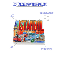 Aimant de réfrigérateur personnalisé en résine 3D, souvenir de voyage turc fait main, design mosquée et tramway, vente en gros, Istanbul