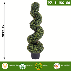 ต้นไม้ประดิษฐ์ทรงกลม RUOPEI ทนทานต่อรังสียูวี ป้องกันไฟไหม้ เป็นมิตรกับสิ่งแวดล้อม ไม่มีกลิ่น ต้นบูซัสปลอม สำหรับตกแต่งภายใน - Product Image 4