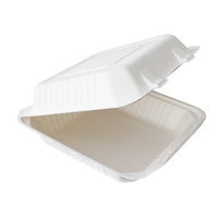 Boîte à hamburger jetable en bagasse de canne à sucre conique, biodégradable, pour emporter, emballage pour restauration rapide