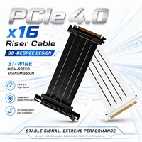 Câble d'extension GPU PCIe 4.0 X16 à montage vertical, cordon riser 90 degrés, 64 Go/s haute vitesse, blindé, 31 cœurs, pour PC de jeu, châssis ITX