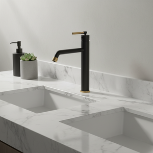 Laiton Lavage Visage Salle De Bains Évier Robinets Pvd Mélangeur Bassin Mélangeur Anti-rayures Robinet <span class=keywords><strong>D</strong></span>'<span class=keywords><strong>eau</strong></span> Noir Bassin Robinets Sans Plomb Noir Or - Product Image 3