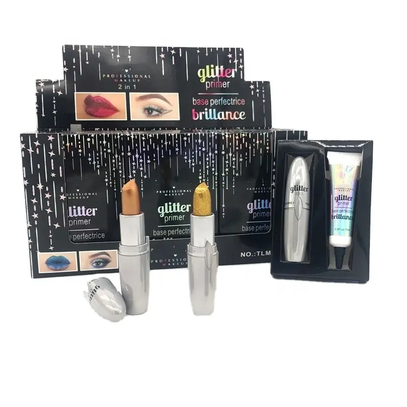 2023 New Cosmetics Glitter Lip Stick Glitter Primer 2 in 1 For Lady Beauty Makeup Products