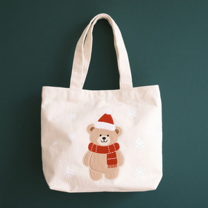 Gahumi Sac fourre-tout en toile personnalisé de haute qualité Motif de Noël conçu en usine pour le shopping - Product Image 4