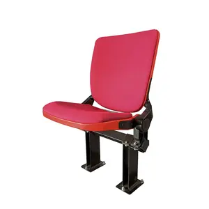 廉价租赁Tip up塑料防紫外线光束安装品牌迷彩折叠体育场座椅