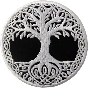 Yggdrasil挪威生命之树刺绣徽章熨烫缝制/钩环刺绣补丁