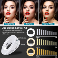 Mini lampe torche portable LED pour smartphone, à clipser, pour selfie