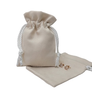 Bolsas de Regalo de Gamuza Beige, Envío Gratis, Bolsas de Embalaje Reciclables de Terciopelo y Franela para Relojes, Gafas, Collares, Joyas, Bolsa Protectora contra el Polvo - Product Image 1