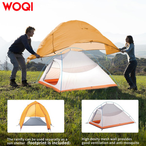 Tente de camping Woqi 210x125x105 cm, légère, double couche, 3 saisons, imperméable, pour 1-2 personnes, randonnée en plein air - Product Image 4