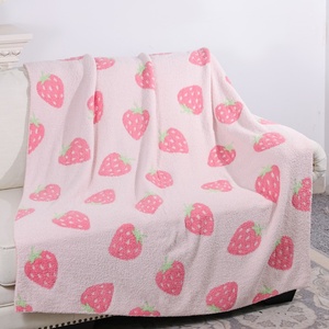 Manta de punto 100% poliéster personalizada, de lujo, suave y cómoda, de 50*60 cm, para cama o sala de estar - Product Image 1