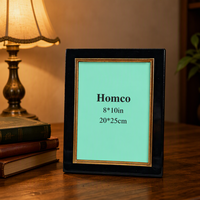 HOMCO Çevre Dostu Ahşap 12x16 ve 9x12 Fotoğraf Çerçeveleri Paspartulu/Paspartsız Siyah 1 Paket