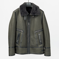 NAFA Blouson d'aviateur à col rabattu pour hommes en laine de mouton naturelle et douce de marque personnalisée pour l'hiver vintage