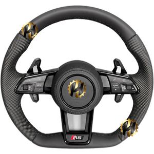 Volante R8 con botón de inicio Drive Select Half Alcantara para <span class=keywords><strong>Audi</strong></span> A3 A4 A5 A6 C7 C6 C8 B7 B8 B9 Q3 Q5 Q7 RS3 RS7 S600 8V - Product Image 1