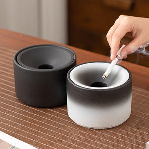 Cendrier en céramique rond de style traditionnel, fournitures de bureau, décoration de bureau, taille standard TJ 1017 - Product Image 2