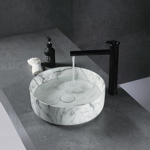 Comptoir mince vanité haut de gamme conception salle de bain lavage à la main vente chaude transfert d'eau impression bassin d'art en céramique pour hôtel - Product Image 4