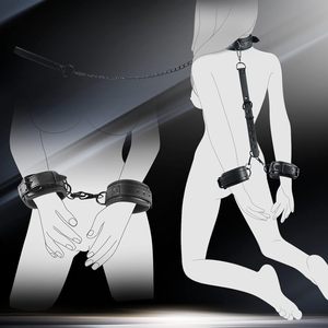 Kit SM de lit 5 pièces avec collier de menottes réglables, corde, bandeau, équipement de Bondage détachable et accessoires pour femmes Couples - Product Image 6