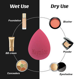 Vendita diretta in fabbrica in magazzino basso MOQ Vegan Beauty Makeup <span class=keywords><strong>spugna</strong></span> Blender Set per il trucco del viso con custodia in Pvc viola giallo - Product Image 4