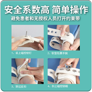 Ceinture de contention magnétique du fabricant Montai pour patients alités agités, avec contention magnétique lombaire et abdominale. - Product Image 5