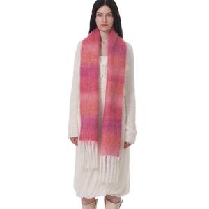 <strong>2025</strong> Manufacturer Custom Winter Warm Knitted Scarf and <strong>Shawl</strong> High Quality Women Luxury Gradient Viscose <strong>Wool</strong> Tassel Scarf
