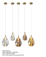 Lustre en verre ECOJAS Taille de combinaison libre pour villa hôtel hall restaurant Luminaire LED moderne