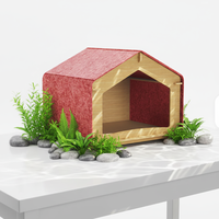 Lit pour animaux de compagnie en bois de bambou moderne et luxueux, petit, pour l'intérieur, avec motif de lettres, pour chats et chiens