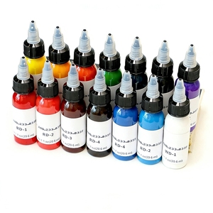Kit d'encre pour tatouage 1oz 14 couleurs 30ml Pigment noir pour débutants Fournitures d'entraînement pour artistes - Product Image 2