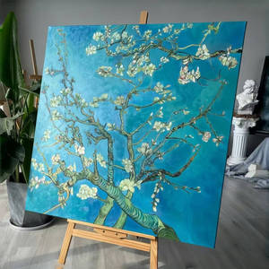 Dipinto a olio per la <span class=keywords><strong>notte</strong></span> <span class=keywords><strong>stellata</strong></span> di <span class=keywords><strong>Vincent</strong></span> Van Gogh su tela con struttura in legno Art déco di Design cinese per la funzione di appendere decorazioni per la casa - Product Image 4