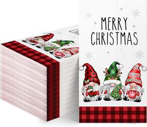 Serviettes de Noël élégantes <span class=keywords><strong>pré</strong></span>-pliées en forme de flocon de neige Serviettes imprimées décoratives jetables pour les fêtes à la maison et les dîners - Product Image 4