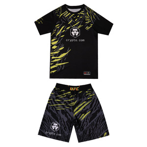 Nuevo Conjunto Deportivo de Manga Corta y Pantalones Cortos para Entrenamiento Físico para Hombre y Mujer para <span class=keywords><strong>Muay</strong></span> <span class=keywords><strong>Thai</strong></span>, MMA, UFC, Boxeo y Sanda con Logotipo Frontal - Product Image 6